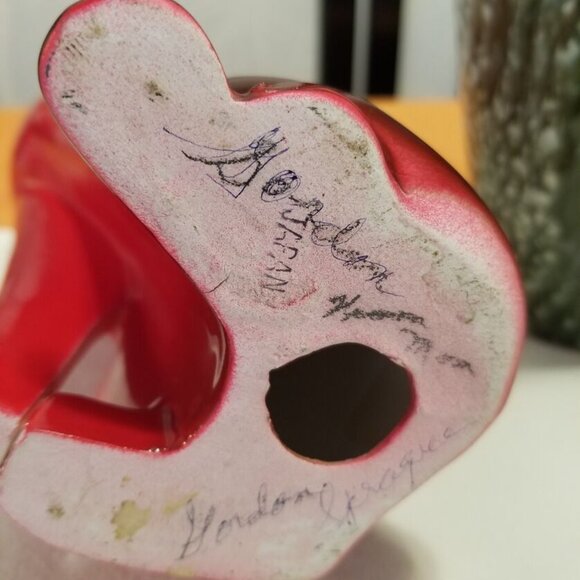 MCM Ceramic Red Siamese Cat Long Neck Kitty Figurine - Approx 13" tall - Picture 6 of 9